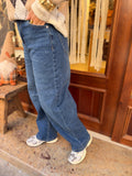 Jeans coupe ballon bleu moyen