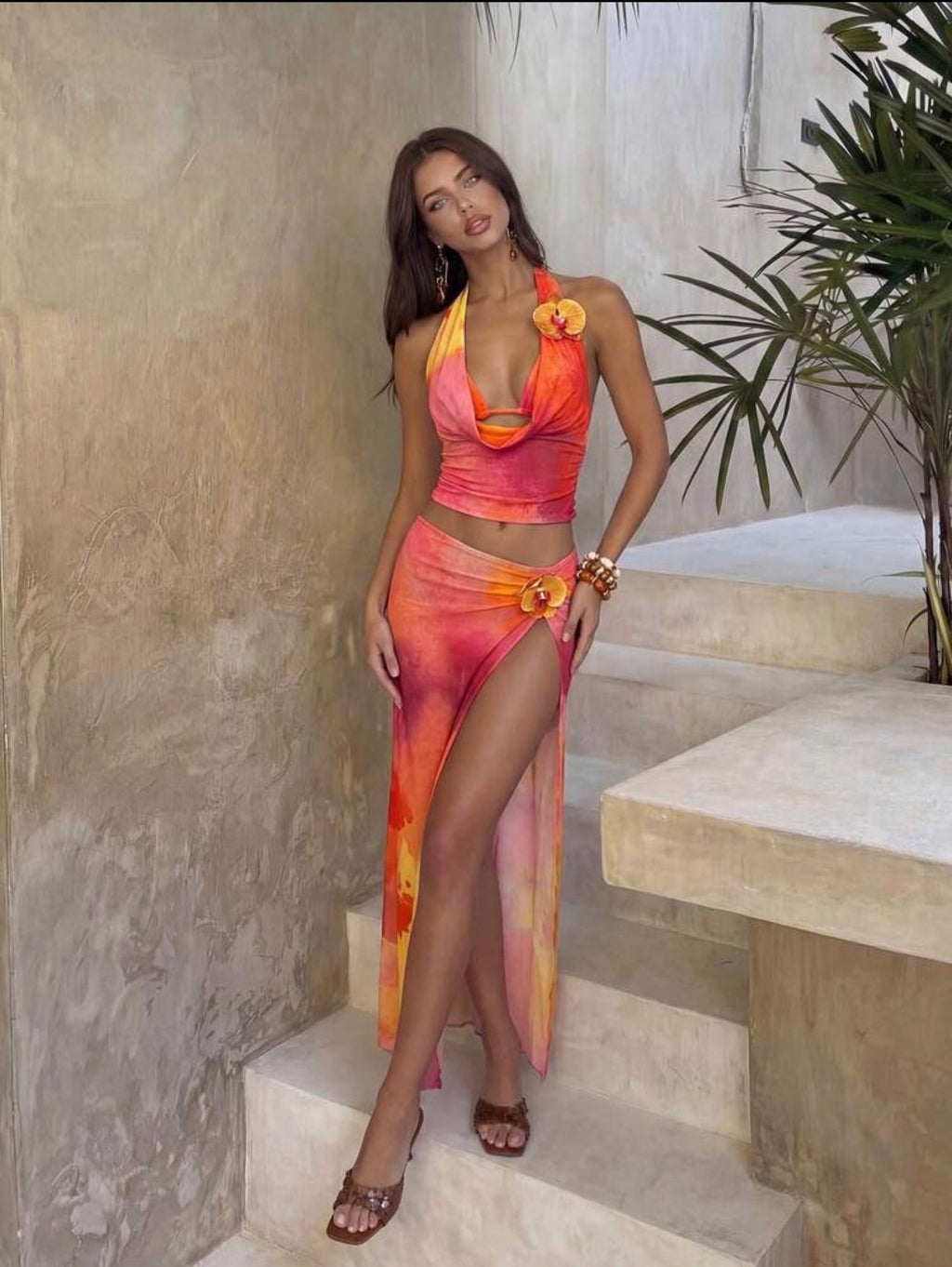 Maillot de bain orchidée 3 pièces