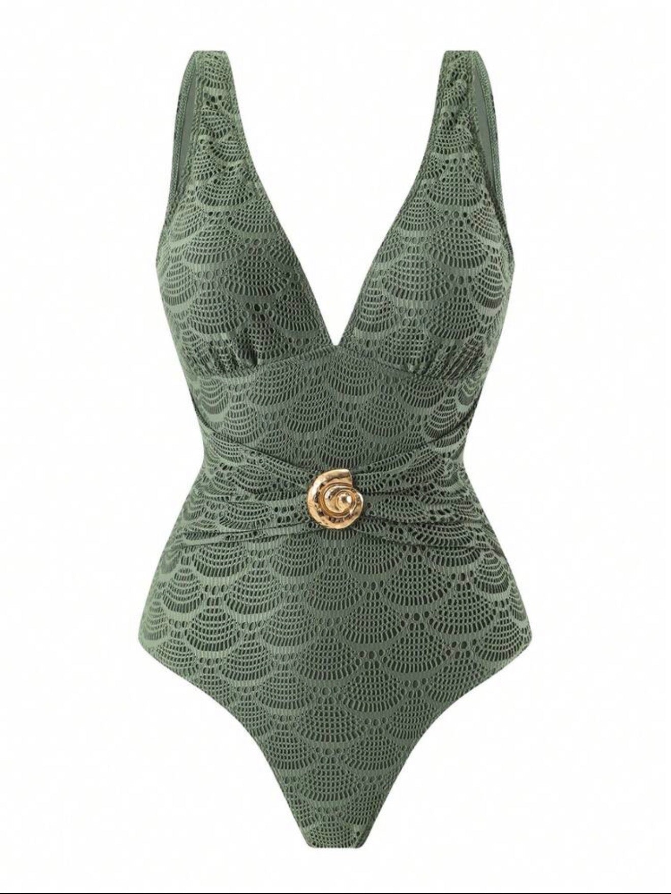 Maillot de bain une pièce tissu jaquard avec paréo