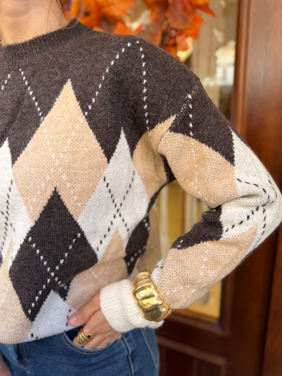Pull en laine losanges
