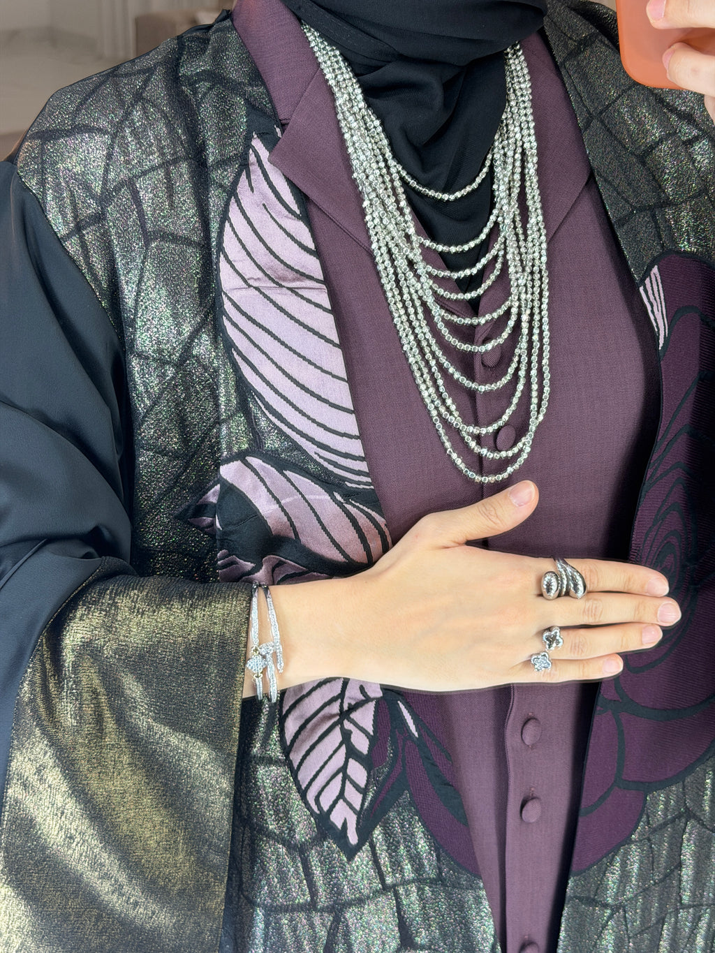 Abaya broderie florale