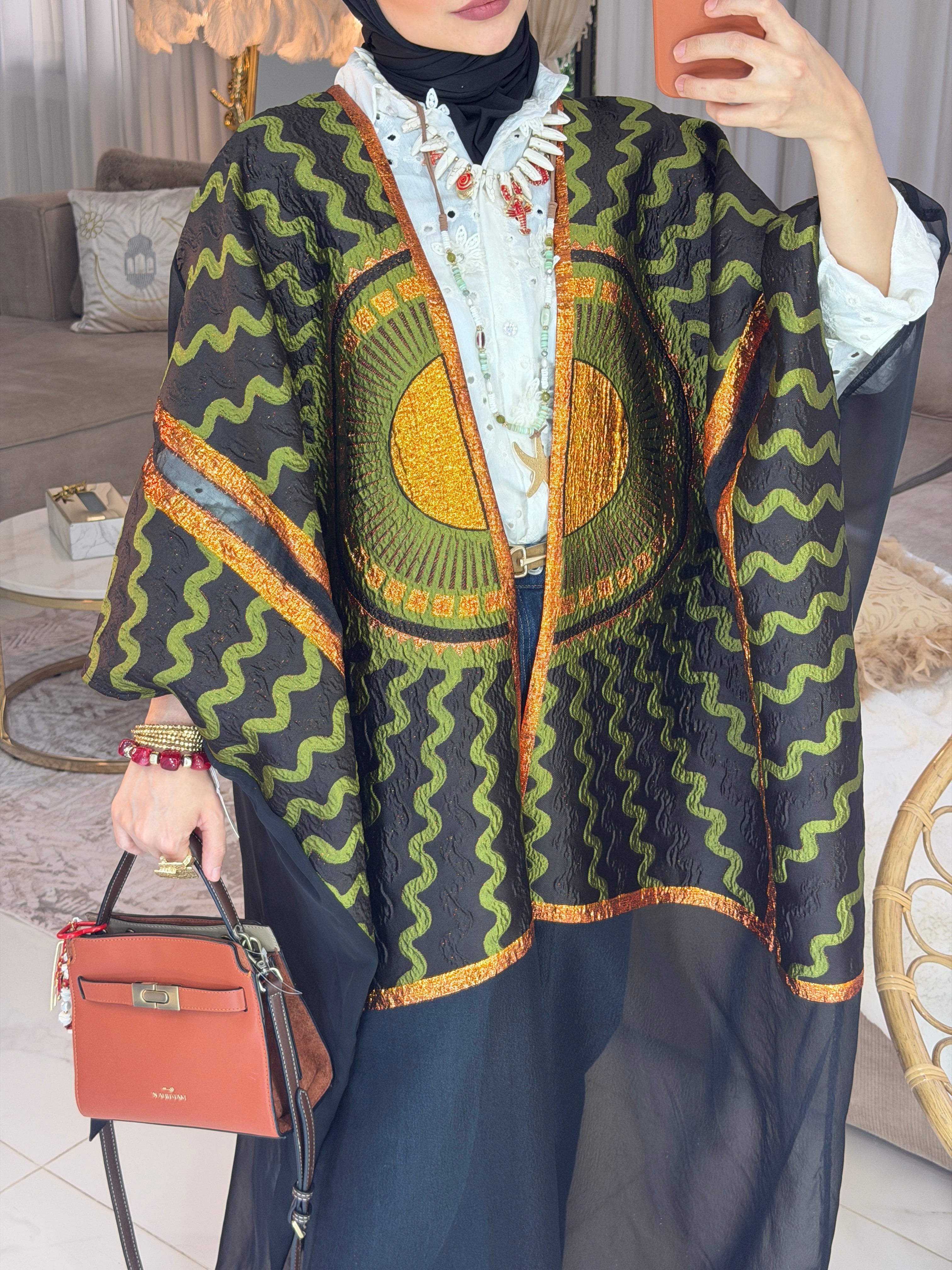 Abaya broderie jacquard