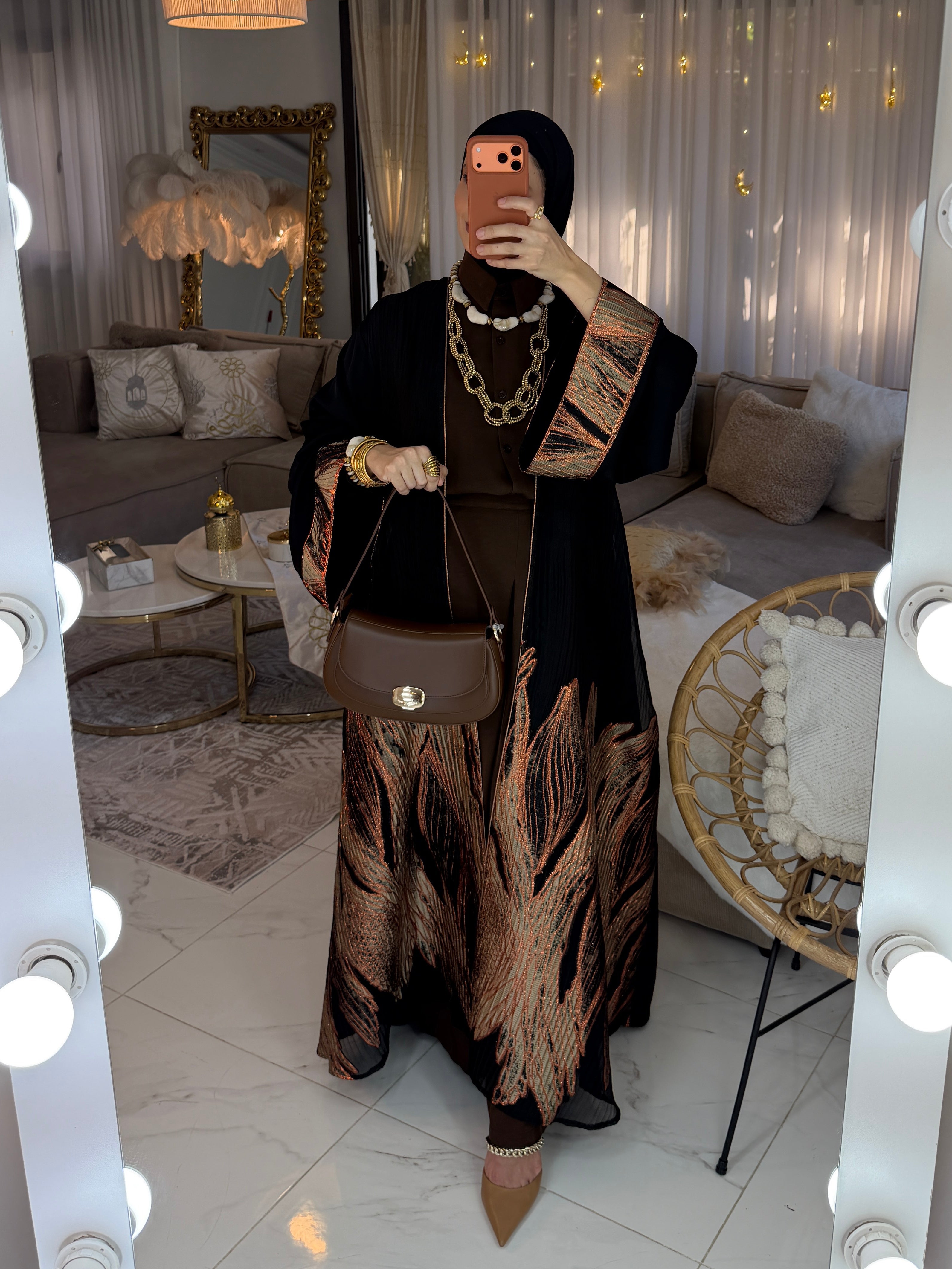 Abaya broderie jacquard