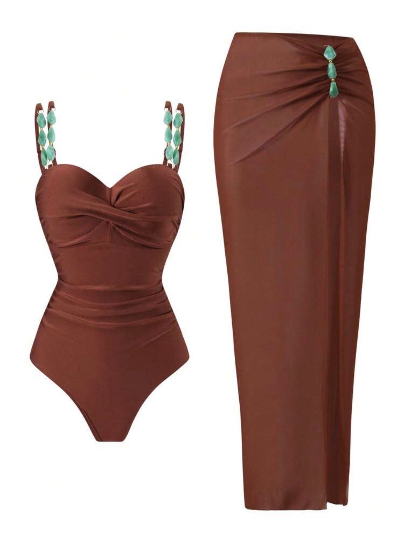 Maillot de bain une pièce avec jupe luxe subtil