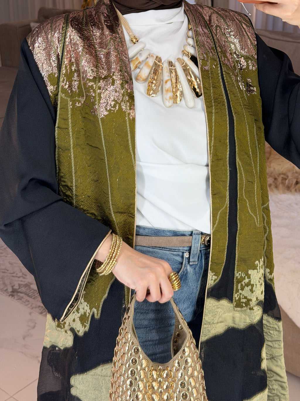 Abaya satin jacquard