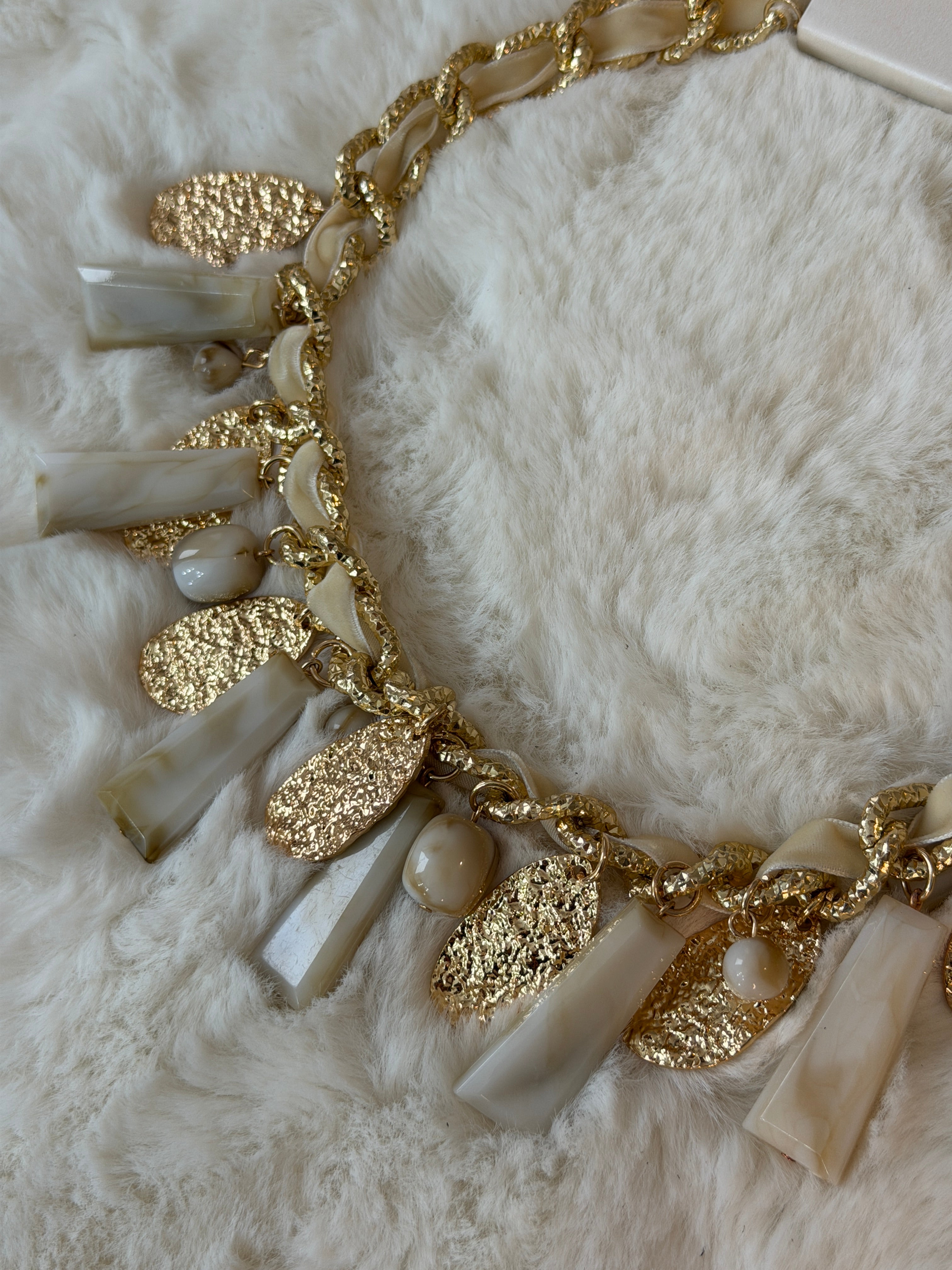 Collier corail et acier inoxydable