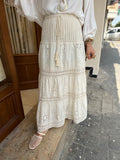Jupe maxi longue boho en crochet 100% coton