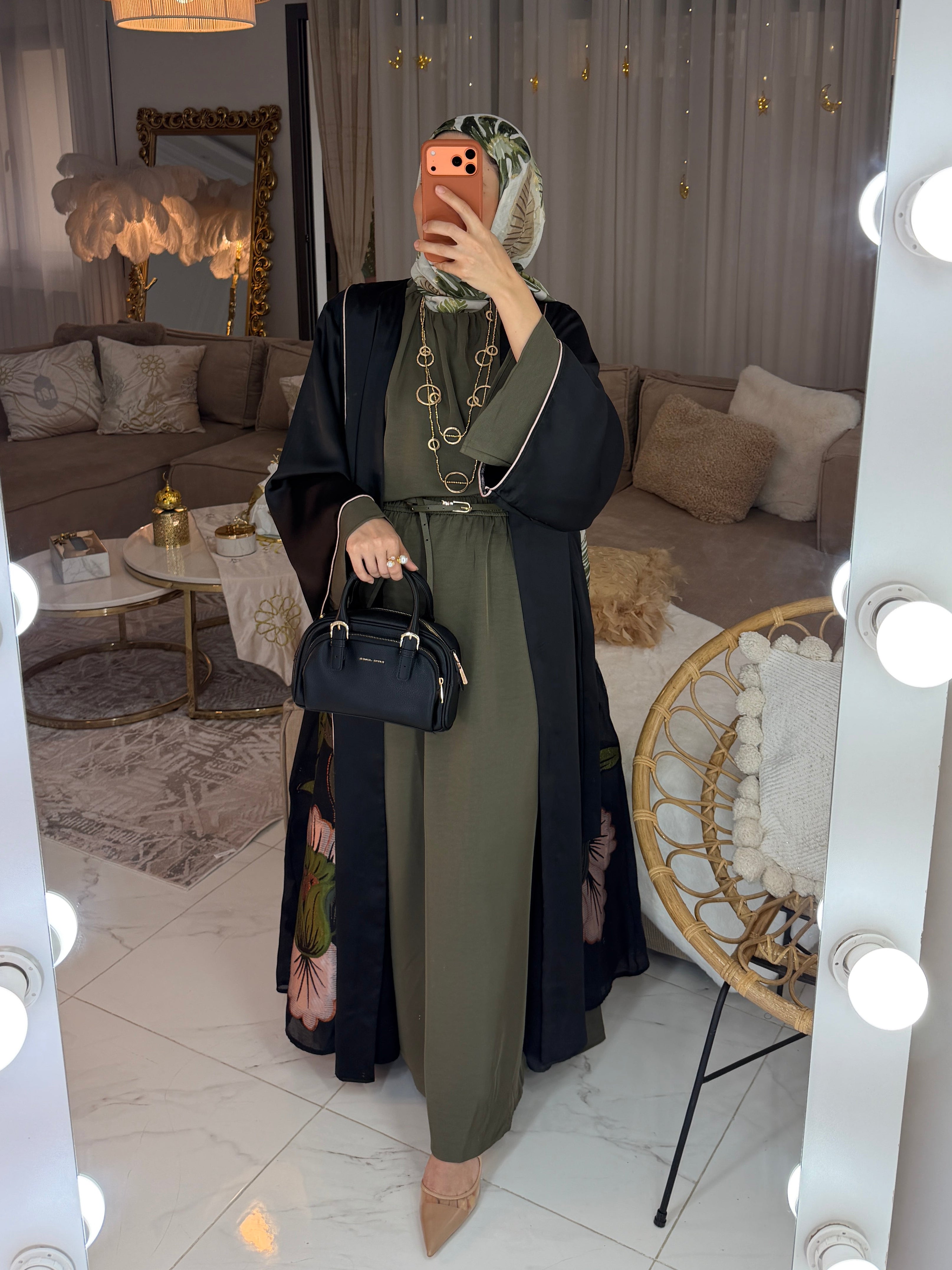Abaya broderie florale