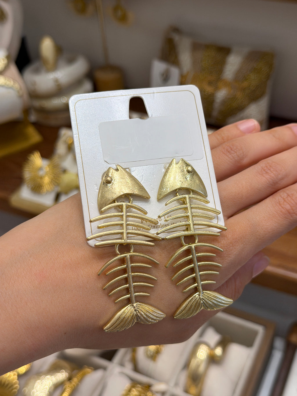 Boucles d’Oreilles Poisson Doré Stateme