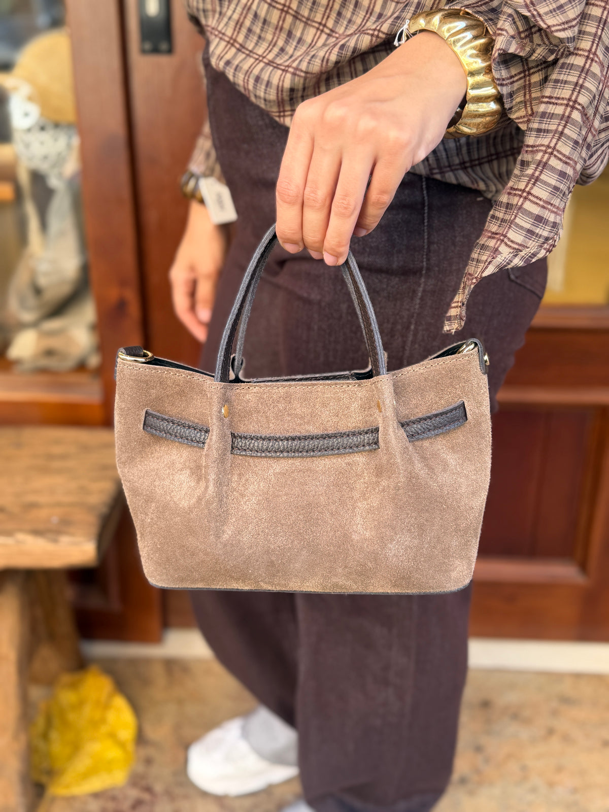 Sac en veritable cuir renversé
