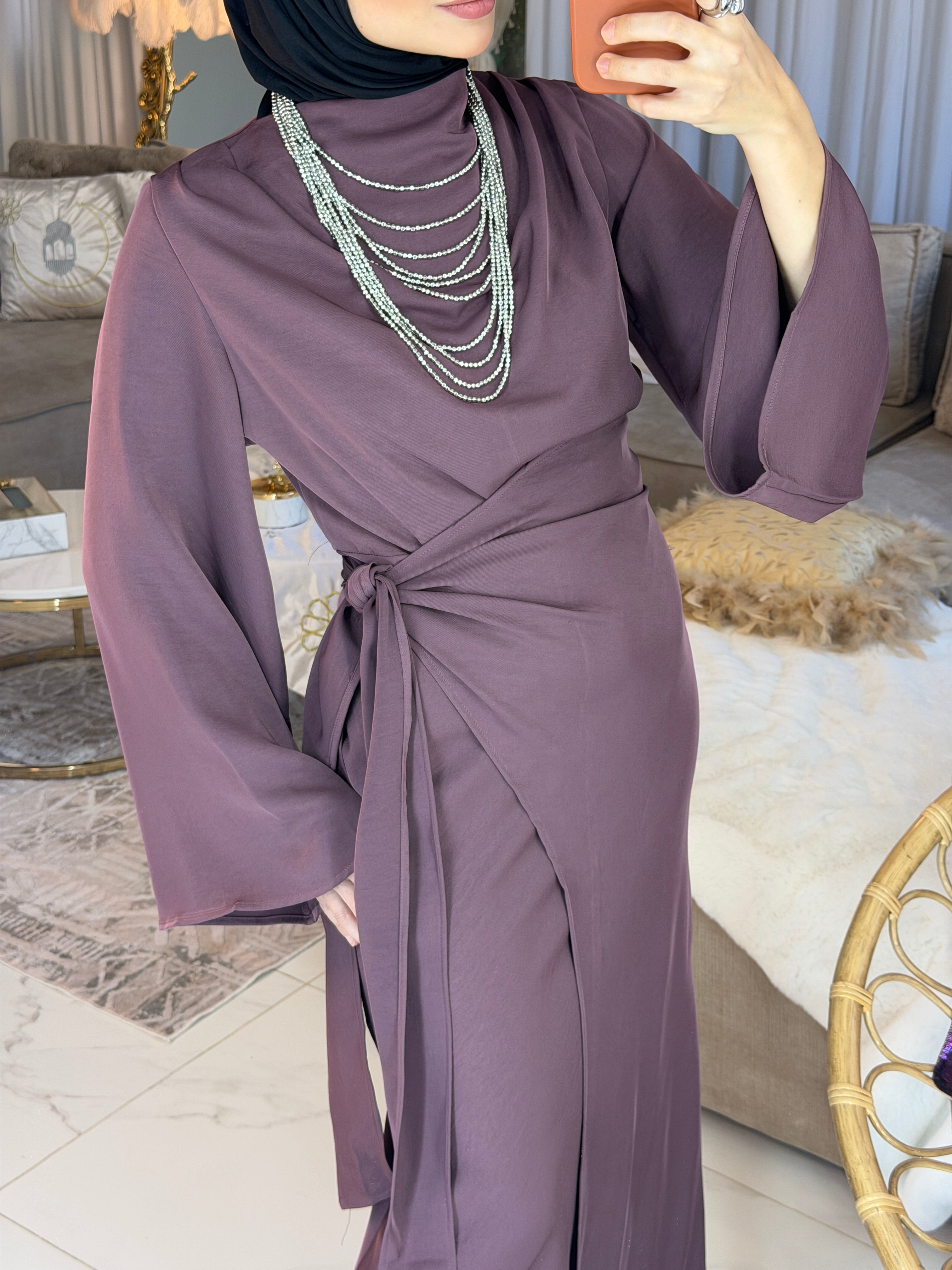 Robe longue jupon cache cœur