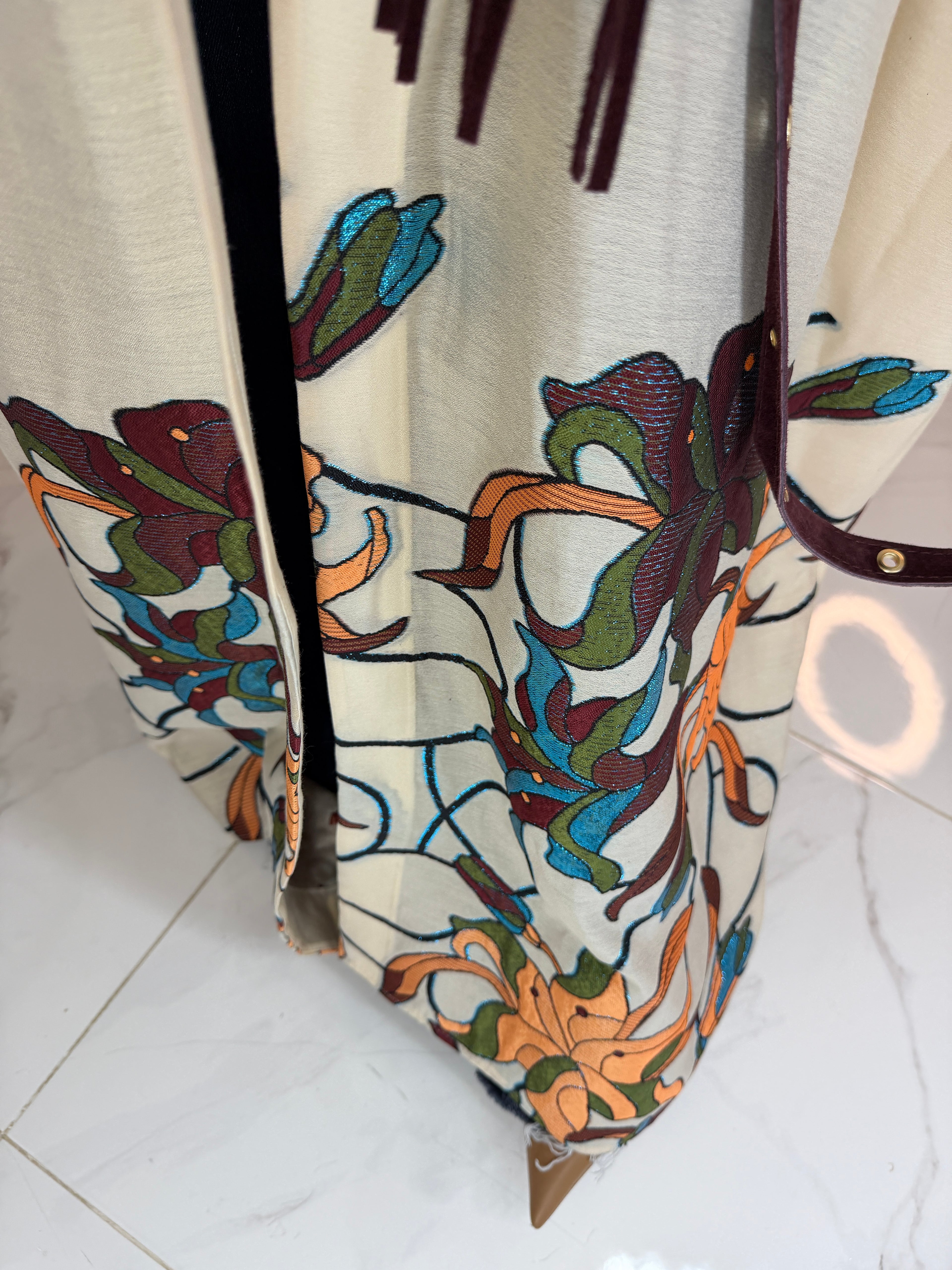 Abaya broderie écrue