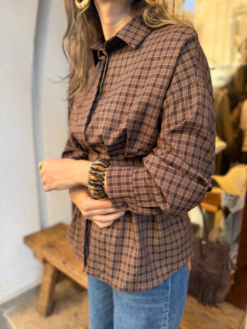 Chemise à carreaux à pinces