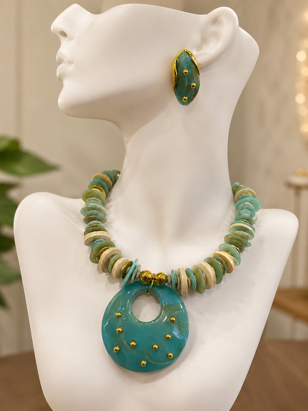 Collier Éclat Turquoise Pendentif Bohème Chic